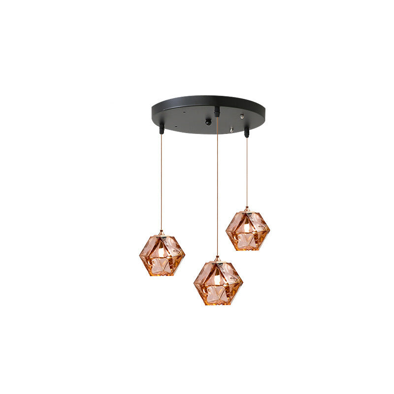 Valentina Polyèdre LED Suspension Métal Verre Cuisine Chambre à Coucher - Neutralighting