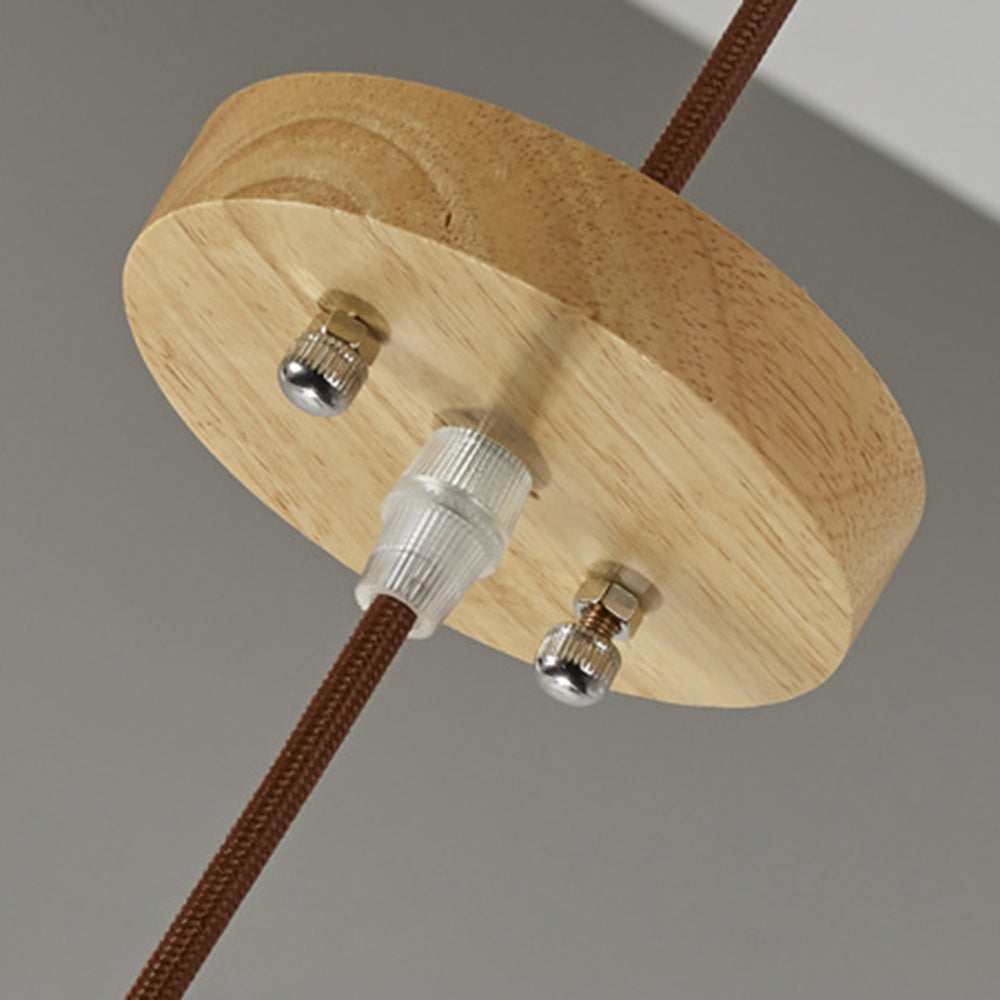 Muto Suspension cylindre Rustique, Bois/Tissu, Vert/Marron, Chamber à Coucher - Neutralighting