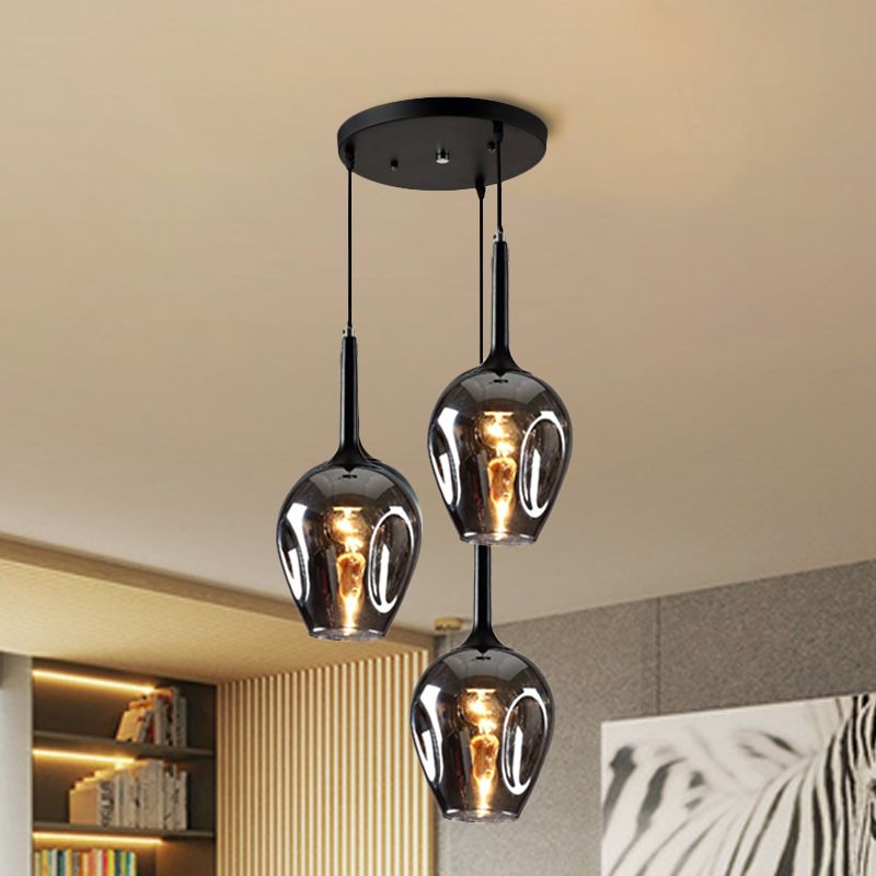 Valentina LED Suspension Bleu Gris Verre Salle à Manger Chambre à coucher - Neutralighting