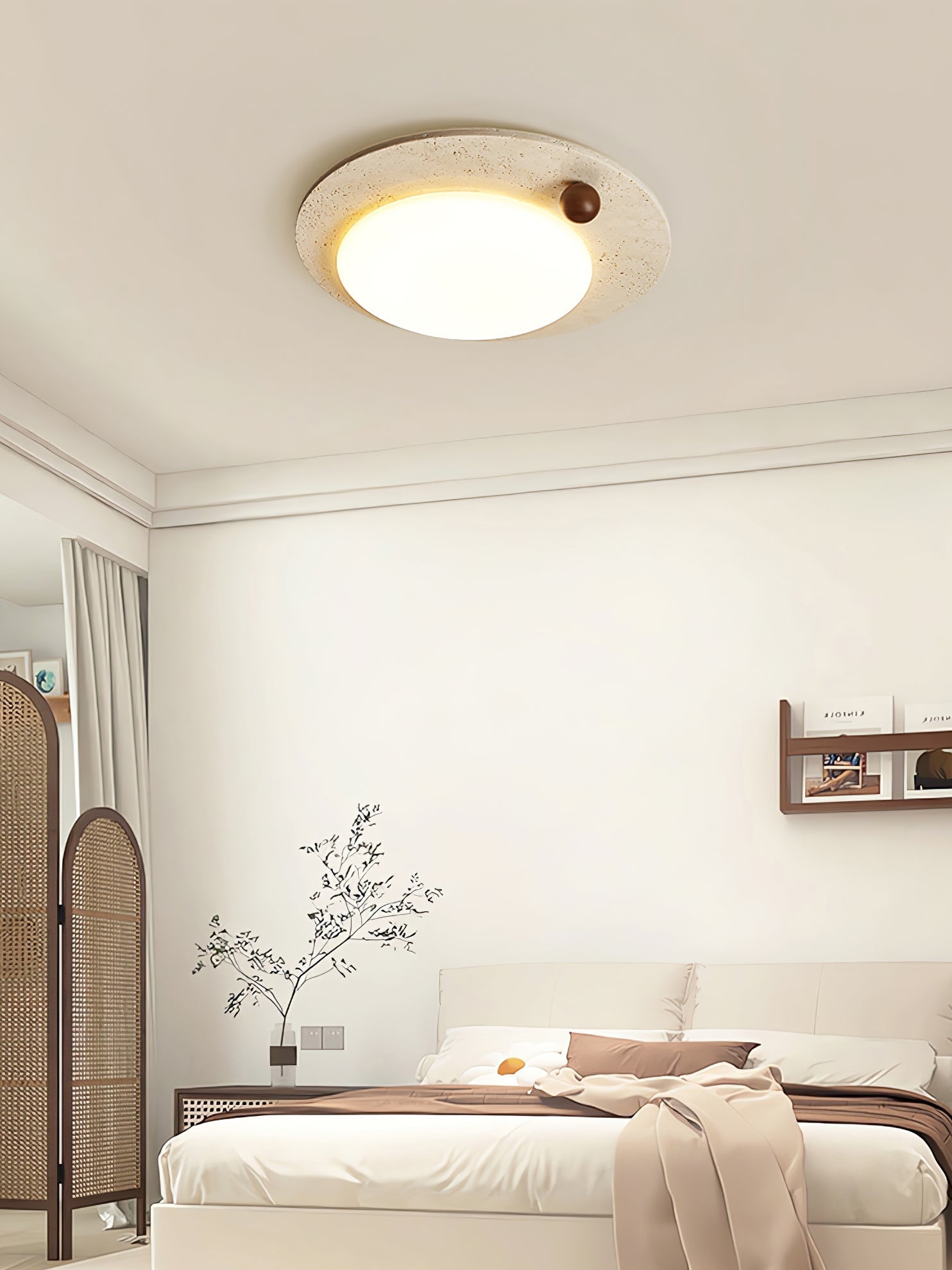 Orbia Lumière de Plafond Circulaire en Travertin - Neutralighting