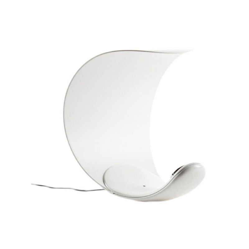 Aria Lampe de Table Lune Moderne, Métal/Acrylique, Blanc, Salon