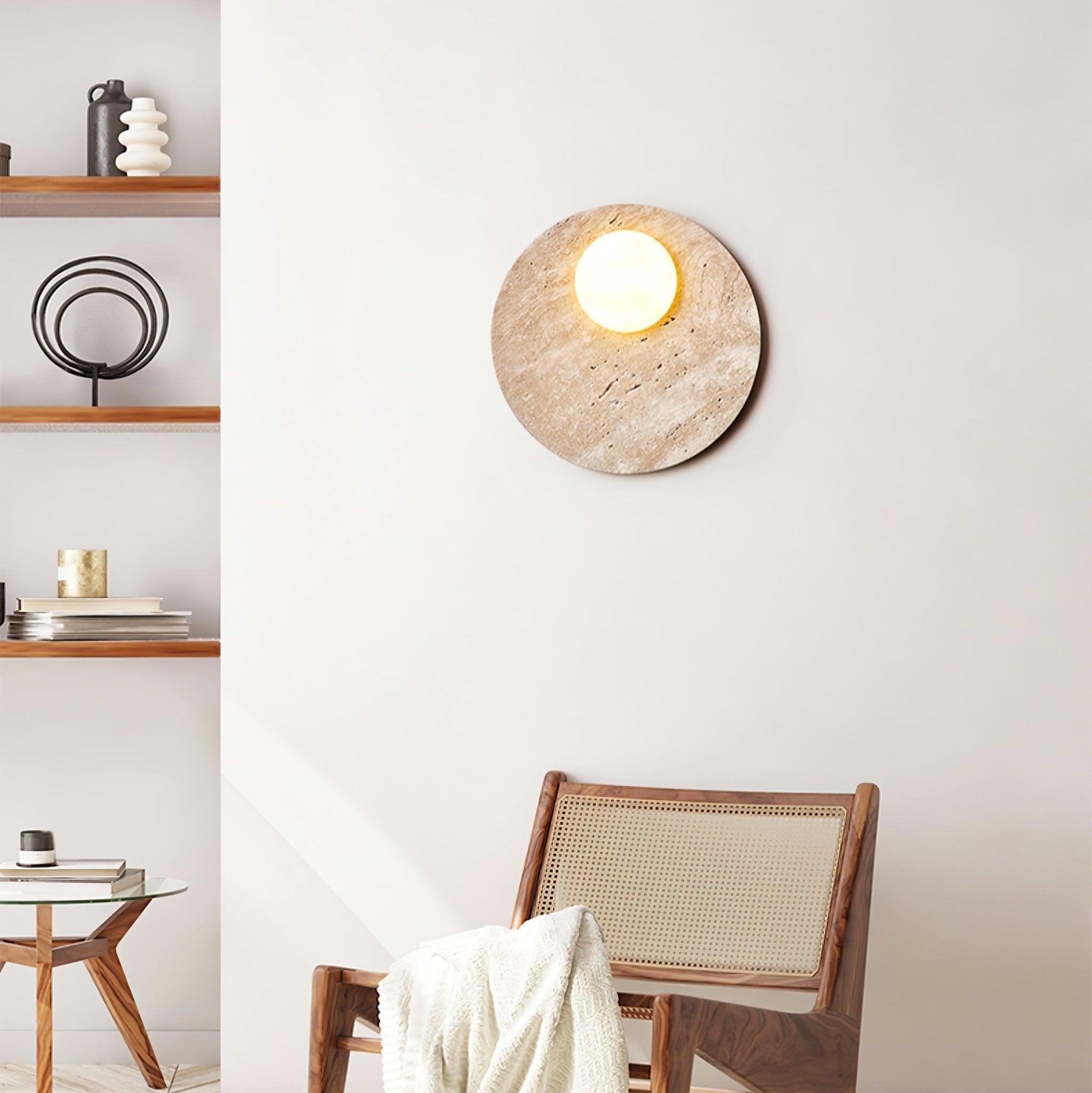 Vizoriel Applique Murale Élégante en Travertin - Neutralighting