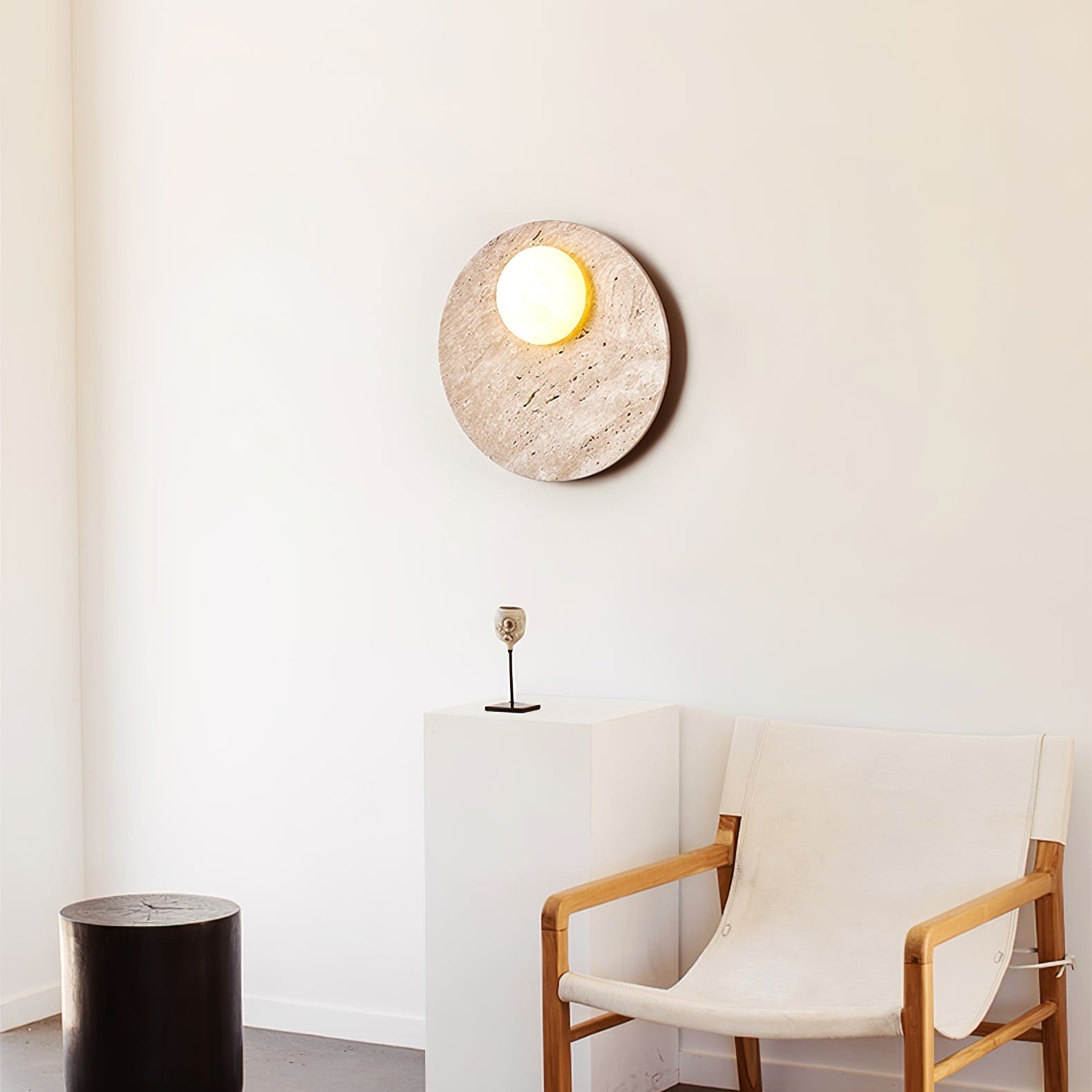 Vizoriel Applique Murale Élégante en Travertin - Neutralighting