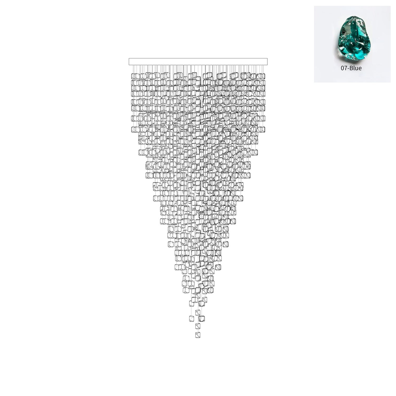 Veshaa Lustre en cristal de pierre de luxe postmoderne - Neutralighting