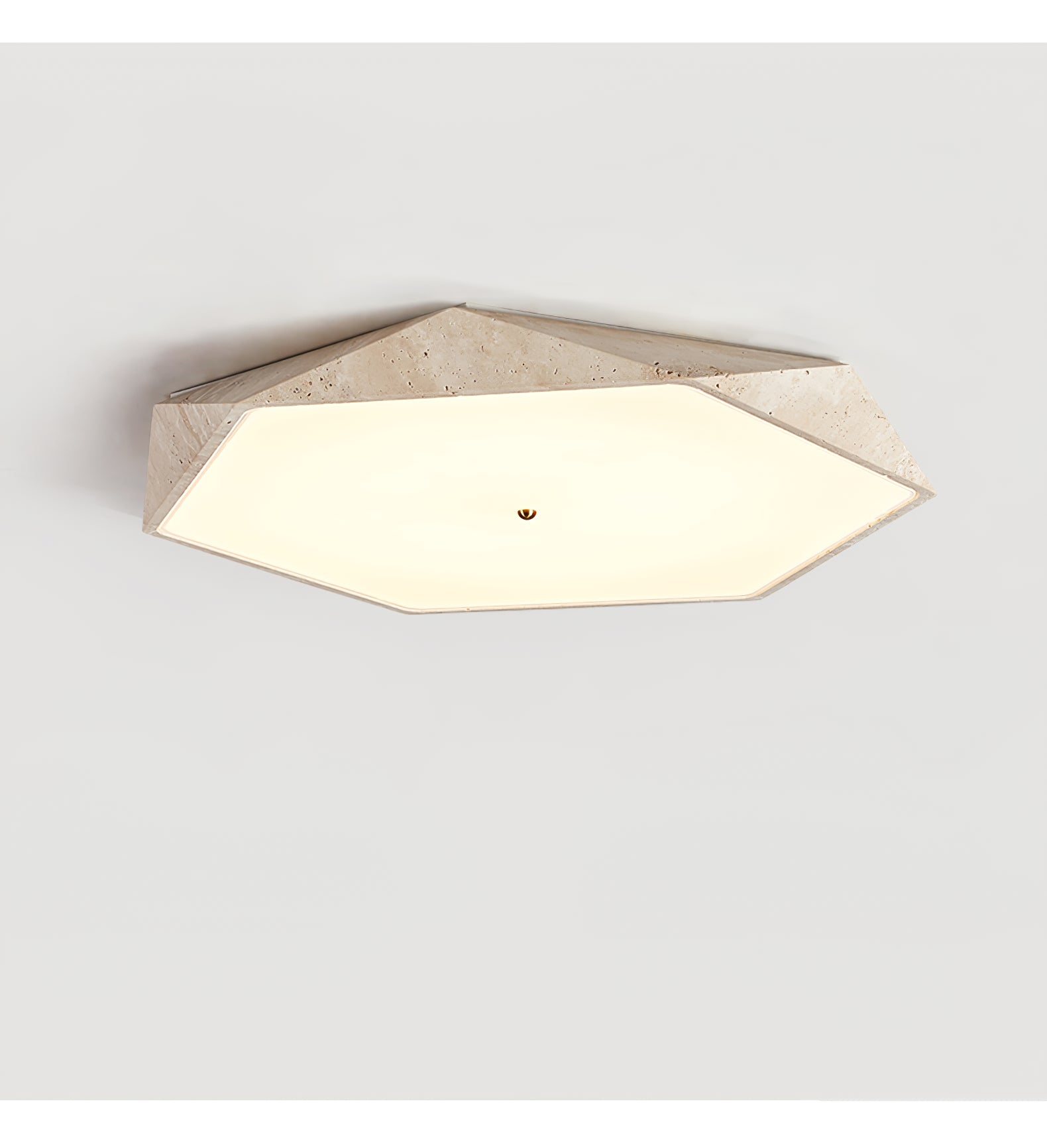 Hexagonal Lumière de Plafond Élégante en Travertin - Neutralighting