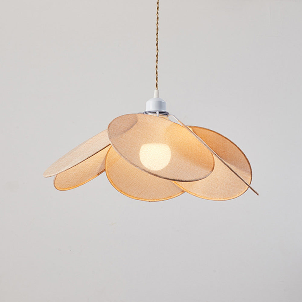 Ritta Suspension Petale Contemporain, Metal/Tissu, Orange/Marron/Beige, Salon - Neutralighting
