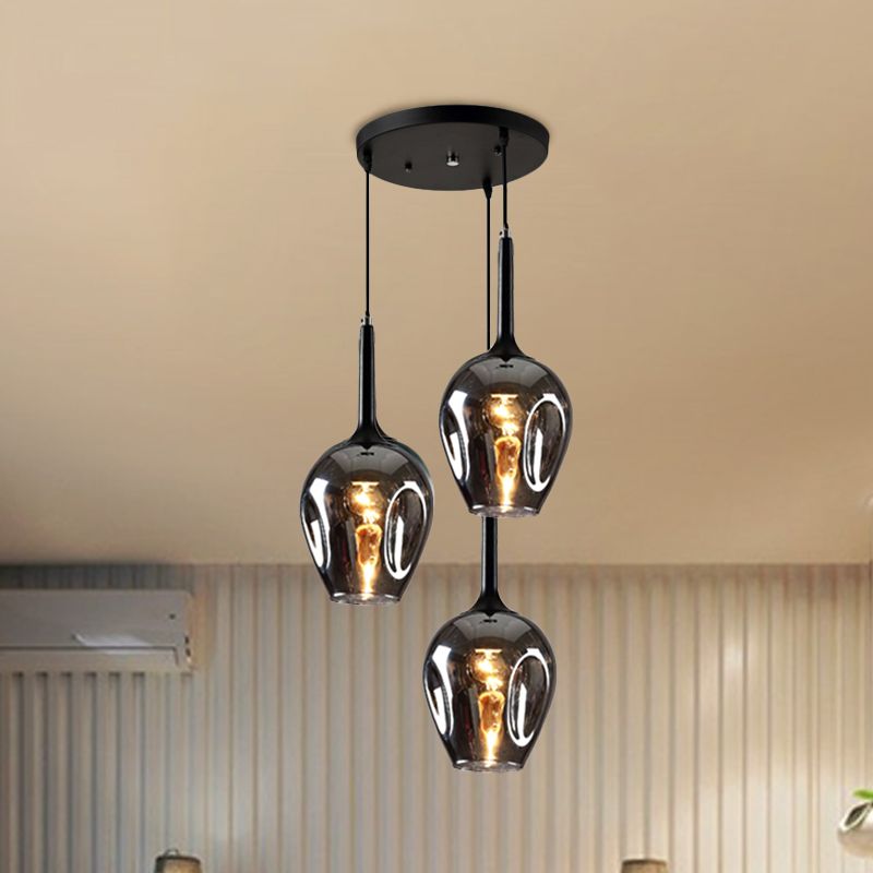Valentina LED Suspension Bleu Gris Verre Salle à Manger Chambre à coucher - Neutralighting