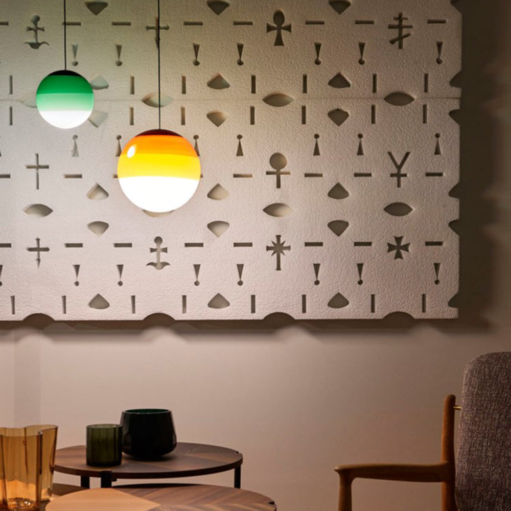 Edith Suspension Bulle Moderne Verre. Noir/Gris/Bleu/Rose. Salon - Neutralighting