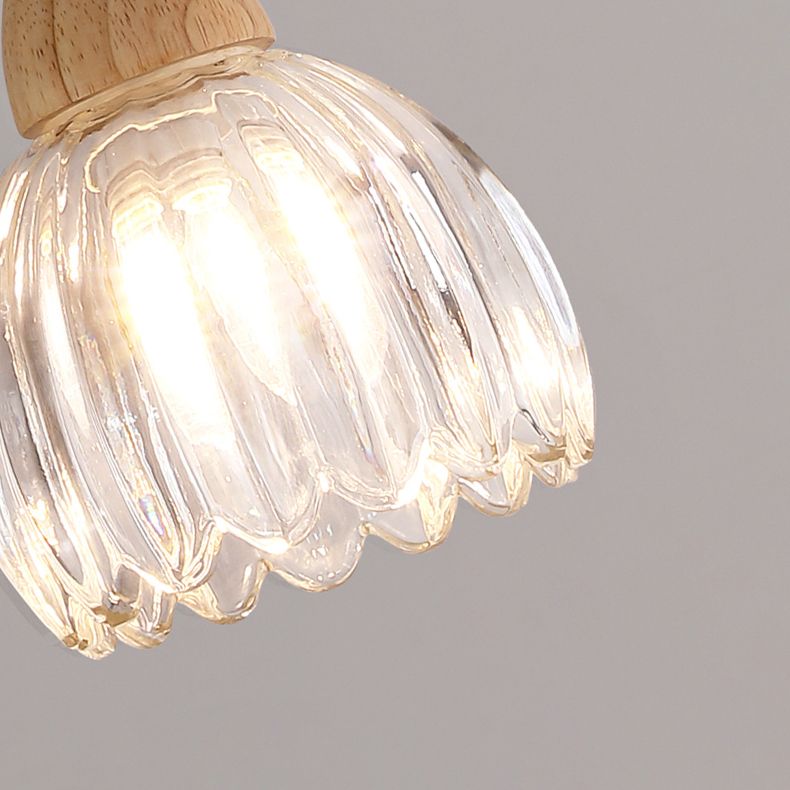 Arisha Applique Murale Fleur Moderne, Bois/Verre, Bois, Cuisine/Couloir - Neutralighting