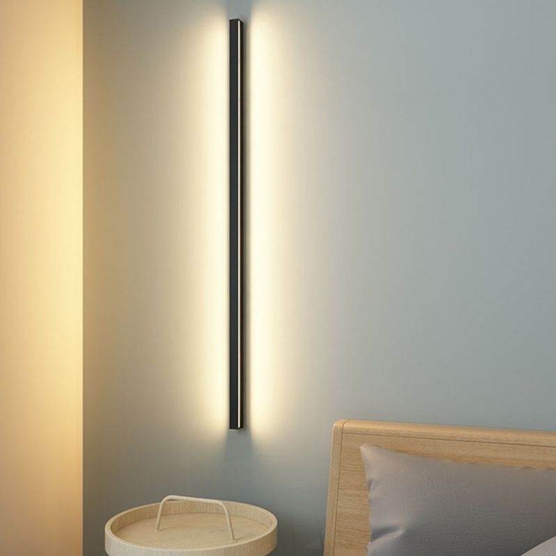 Ray Applique Murale Linéaire Miroir Minimaliste, Métal/Acrylique, Noir, Salon - Neutralighting