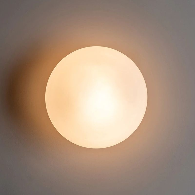 Valentina Applique Murale Globe Minimaliste, Métal/Verre, Blanc, Salle de Bain - Neutralighting