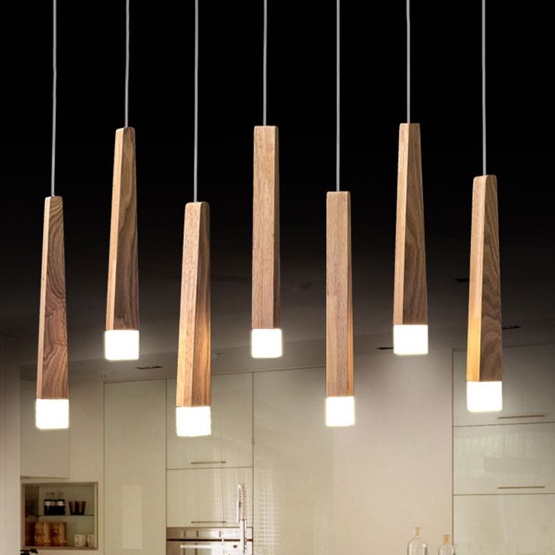 Muto Linéaire LED Suspension Bois/Acrylique Chambre à coucher Salle à manger - Neutralighting