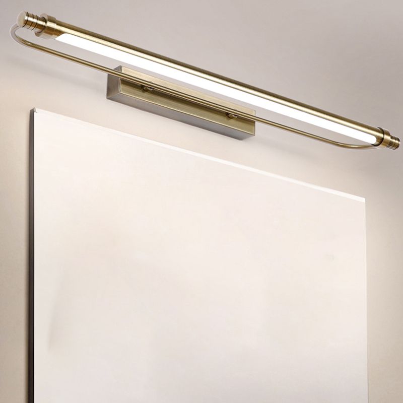 Arisha Applique Murale LED Minimaliste Linéaire, Métal/Acrylique, Or, Salle de Bain - Neutralighting