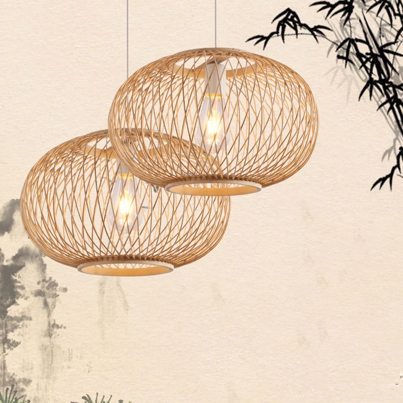 Ritta Vintage LED Suspension Acrylique Rotin Salle à Manger Chambre à coucher - Neutralighting