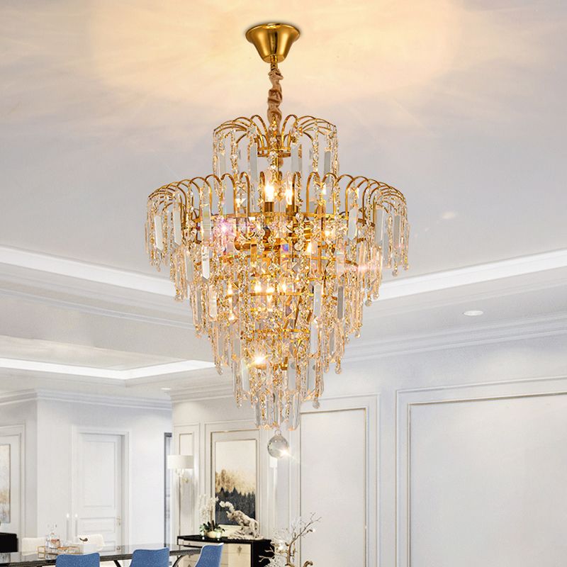 Kristy Lustre Multi Luxueux, Cristal, Or, Salon