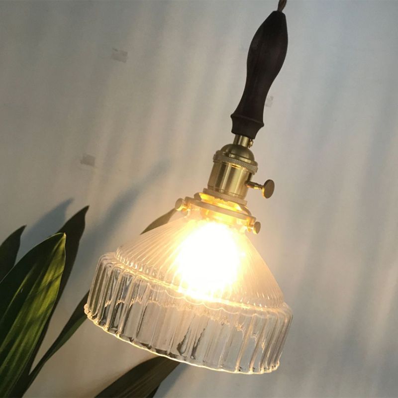 Arisha Vintage LED Suspension Laiton/Noire Verre Salle à Manger - Neutralighting