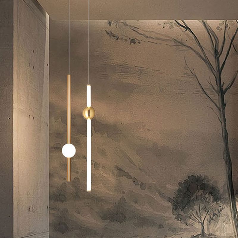 Ray Moderne LED Suspension Or Blanc Métal Verre Salon Salle à manger - Neutralighting
