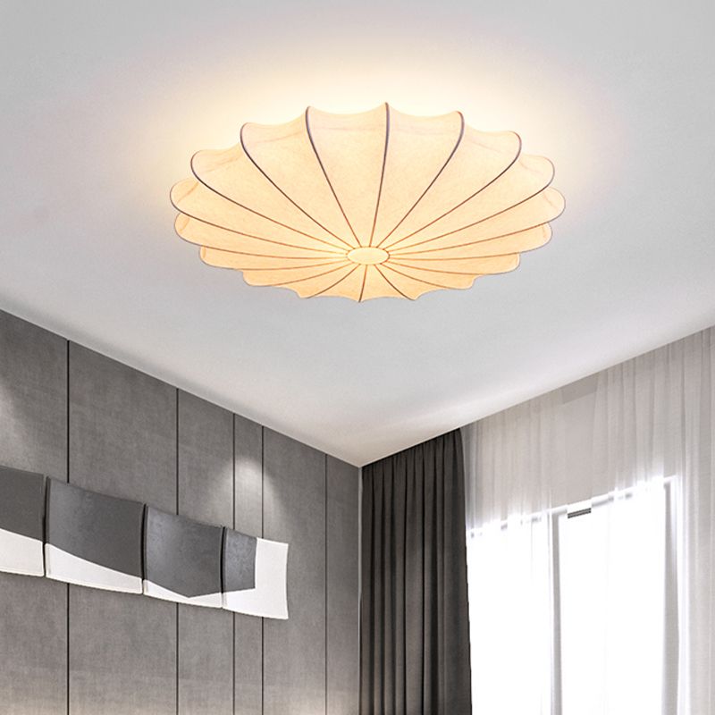Ritta Ronde Moderne LED Plafonnier Blanc Tissu Salon Chambre à coucher - Neutralighting