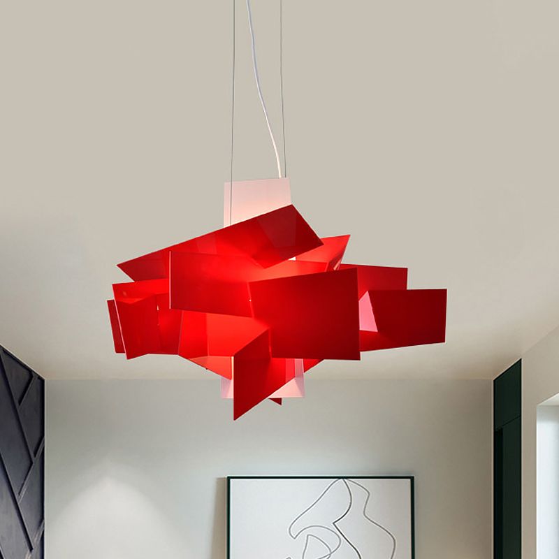 Ritta Art LED Suspension Blanc Rouge Métal Acrylique Salon - Neutralighting