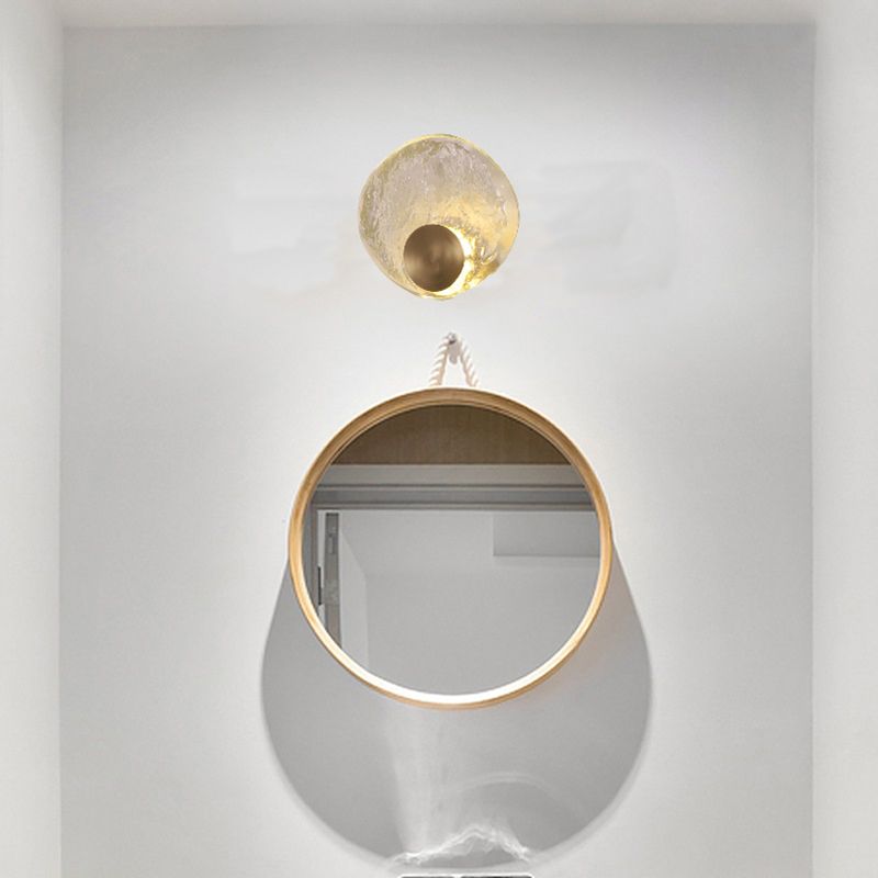 Kristy Applique Murale Rounde Moderne, Cristal/Métal, Or, Chambre à Coucher - Neutralighting