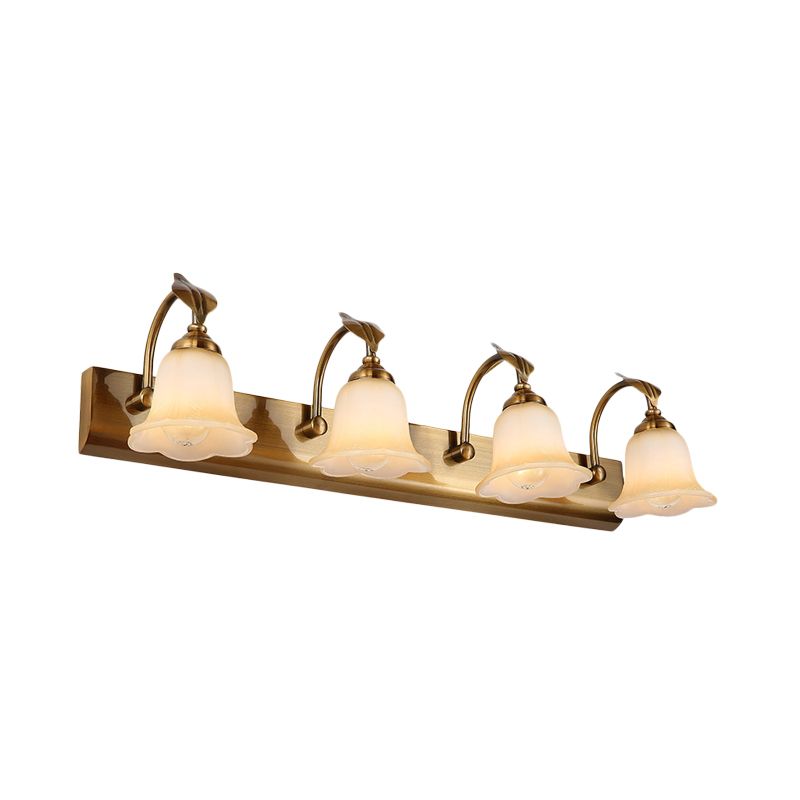 Ray Applique Murale Miroir Fleur Rétro, Métal/Verre, Or, Salle de Bain - Neutralighting
