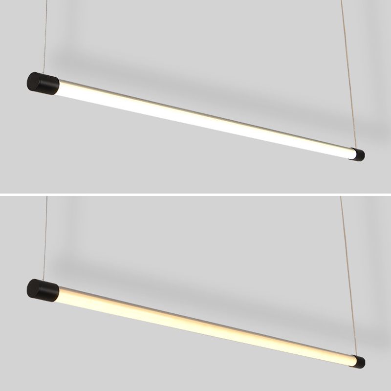 Ray Linéaire LED Suspension Noire Argent Métal Chambre à coucher - Neutralighting