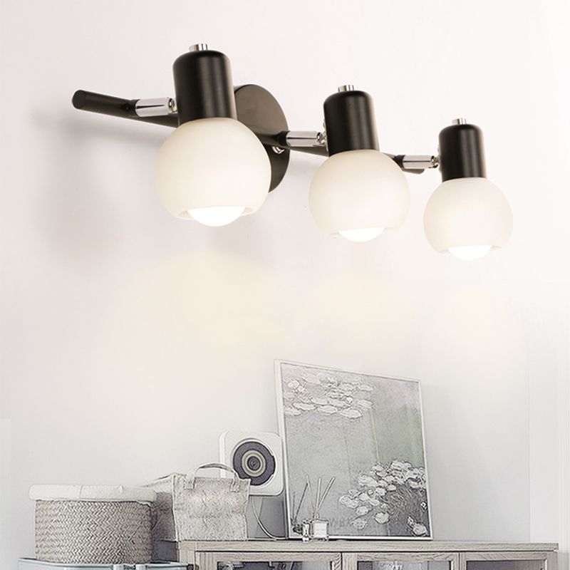 Valentina Applique Murale Boule Moderne, Verre/Métal, Noir/Blanc, Salon - Neutralighting