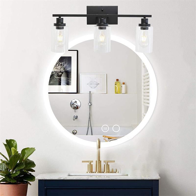 Silva Applique Murale Miroir Cylindrique Moderne, Verre/Métal, Noir/Or/Nickel, Chambre - Neutralighting
