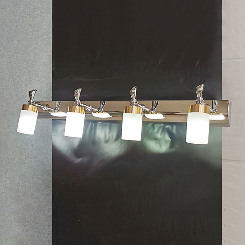 Arisha Applique Murale de Vanité Cylindrique Moderne, Métal/Acrylique, Salle de Bain - Neutralighting