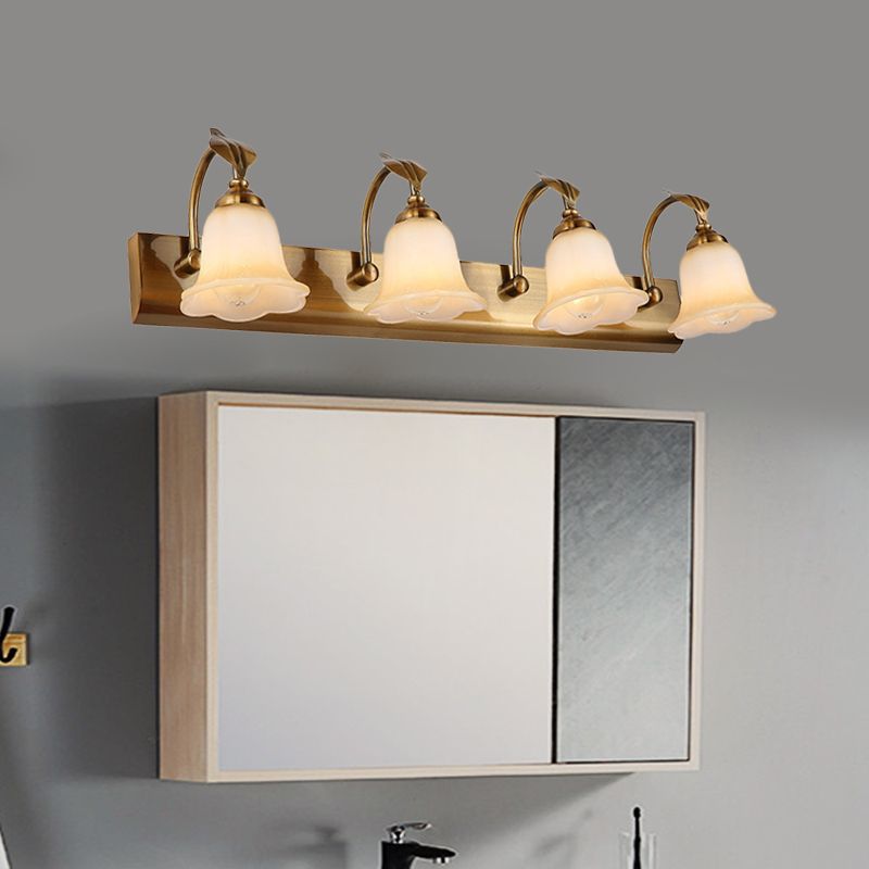 Ray Applique Murale Miroir Fleur Rétro, Métal/Verre, Or, Salle de Bain - Neutralighting