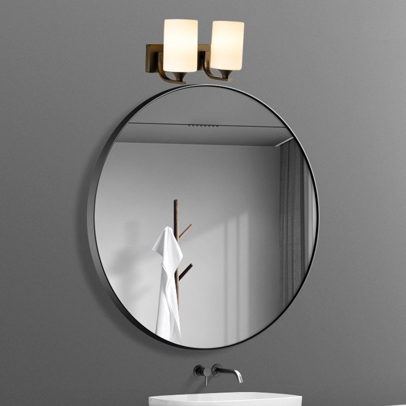 Tiffany Applique Murale Cylindrique Vintage, Métal/Verre, Noir/Chromé, Chambre à Coucher - Neutralighting