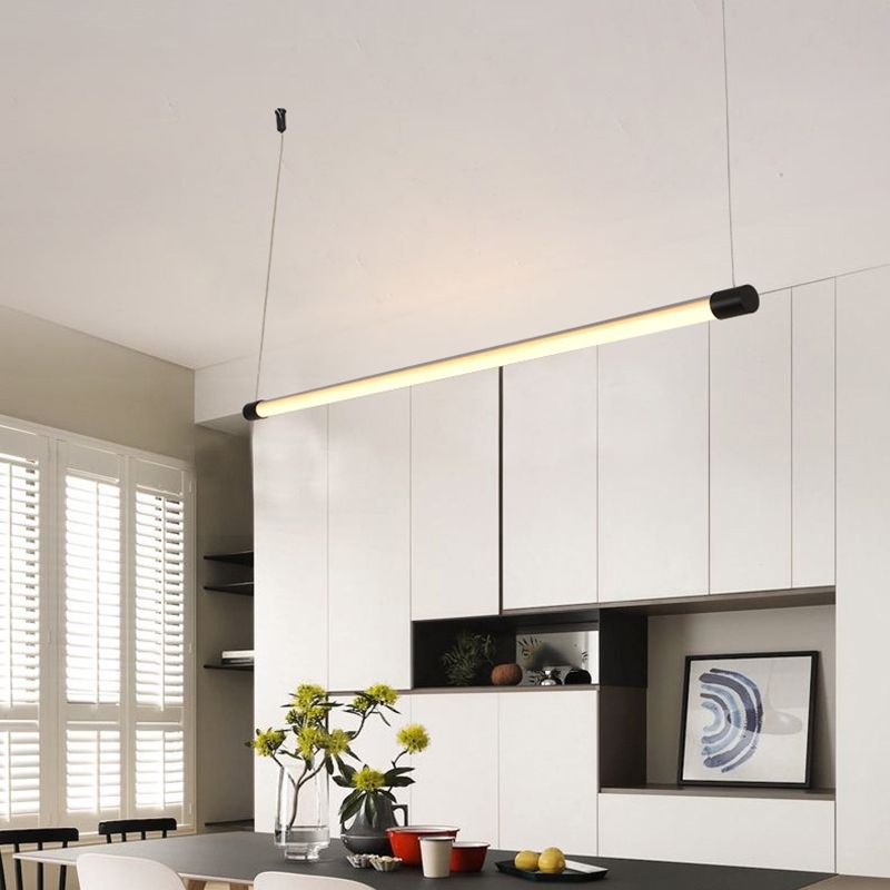 Ray Linéaire LED Suspension Noire Argent Métal Chambre à coucher - Neutralighting