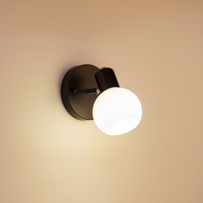 Valentina Applique Murale Boule Moderne, Verre/Métal, Noir/Blanc, Salon - Neutralighting