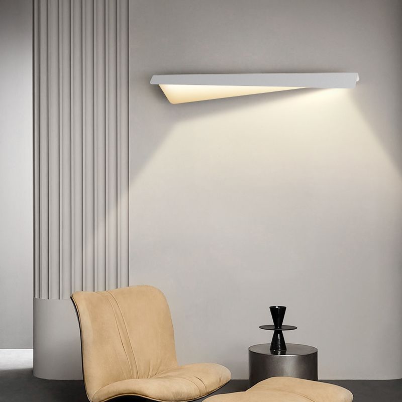 Arisha Applique Murale Géométrique Minimaliste, Métal, Blanc, Salon - Neutralighting