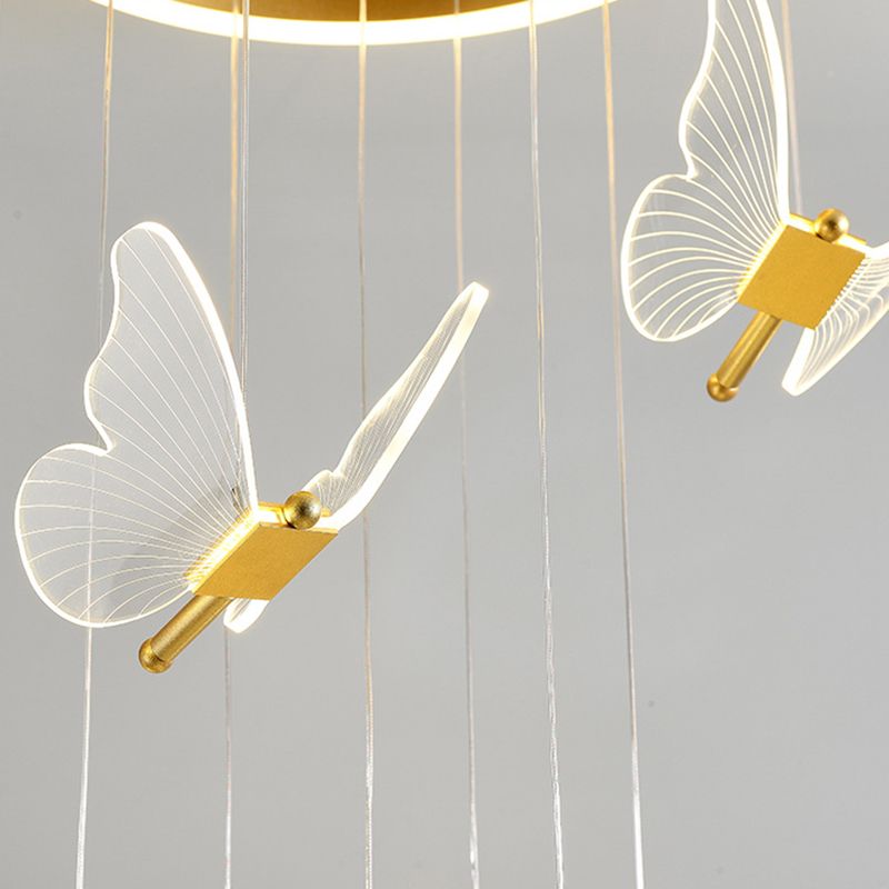 Olivia Moderne LED Suspension Doré Métal/Acrylique Salon Chambre à coucher - Neutralighting