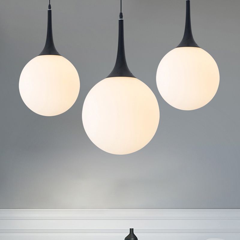 Valentina Simple LED Suspension Blanc/Noir Verre Chambre à coucher Salon - Neutralighting
