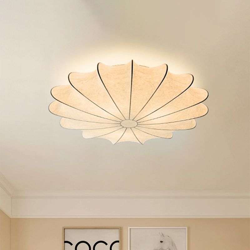 Ritta Ronde Moderne LED Plafonnier Blanc Tissu Salon Chambre à coucher - Neutralighting