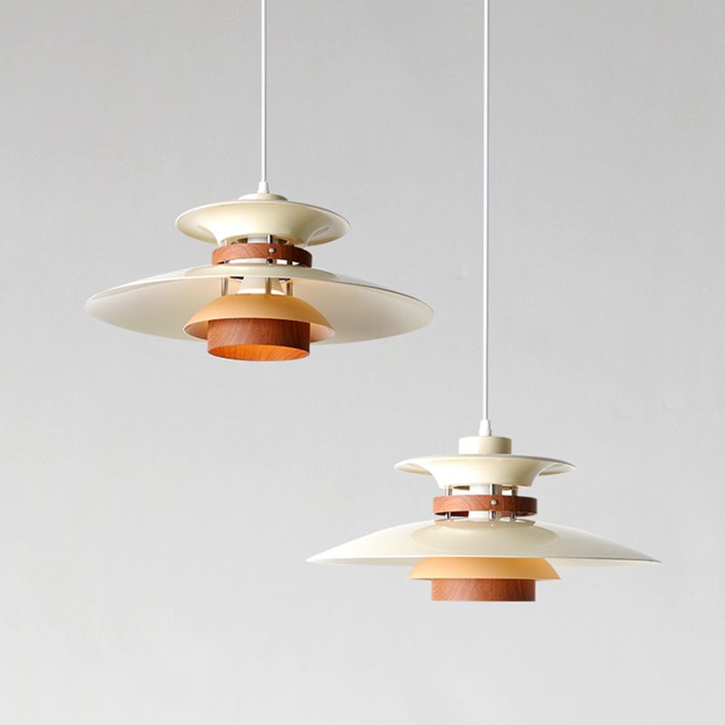 Valentina Suspension Bol Moderne, Métal, Blanc/Bois/Marron, Salon - Neutralighting