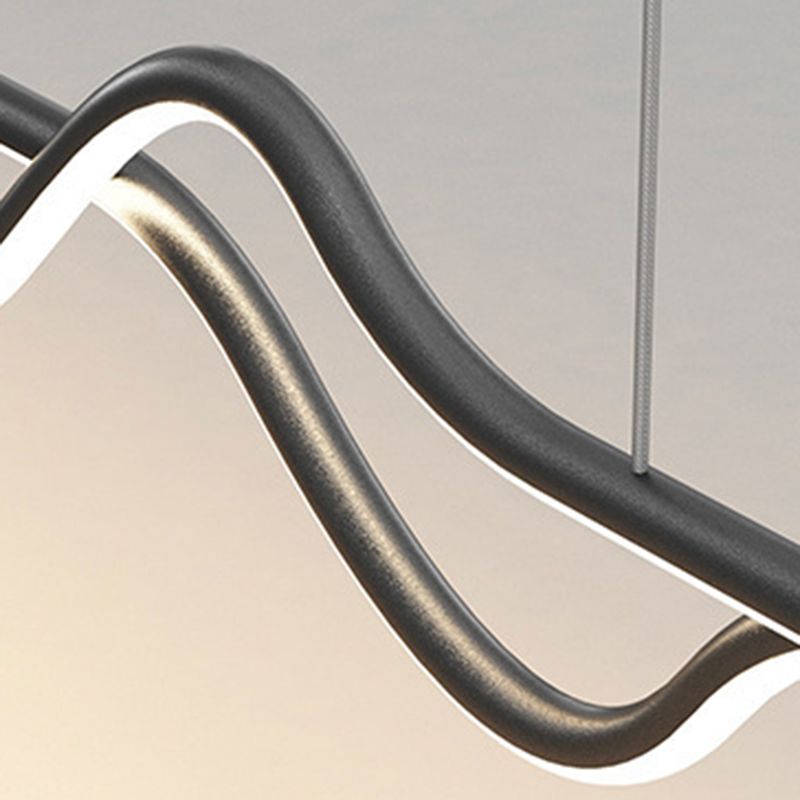 Arisha Suspension Linéaire Minimaliste, Noir/Blanc/Gris, Salon - Neutralighting