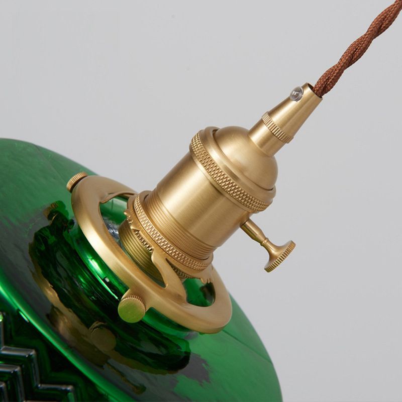 Valentina Suspension Cylindre/Géométrie Vintage, Métal/Verre, Vert, Salle à Manger - Neutralighting