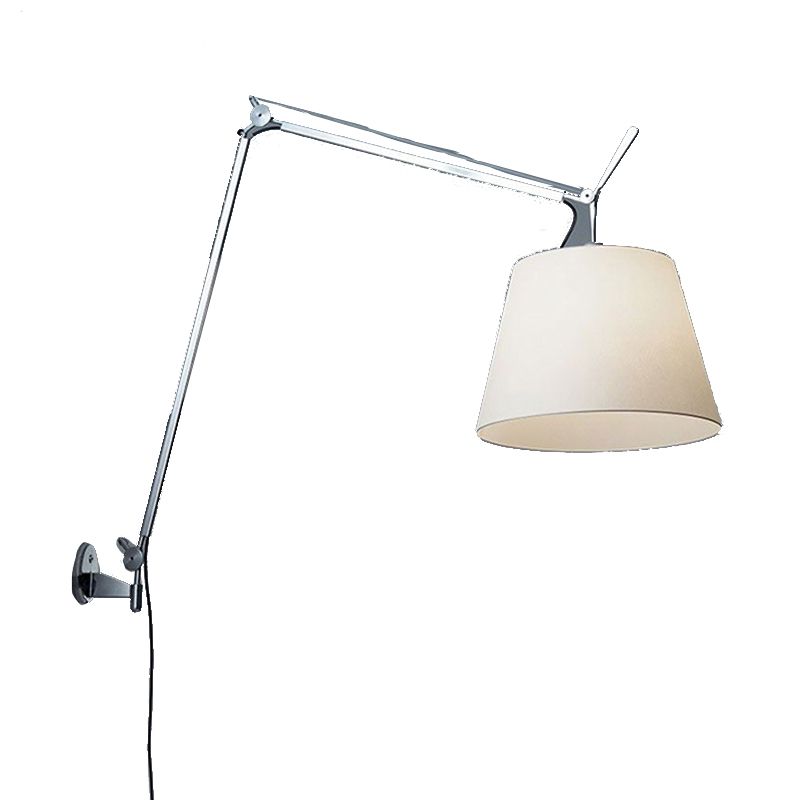Epoch Applique Murale Orientable Minimaliste, Métal/Fabrique, Argent