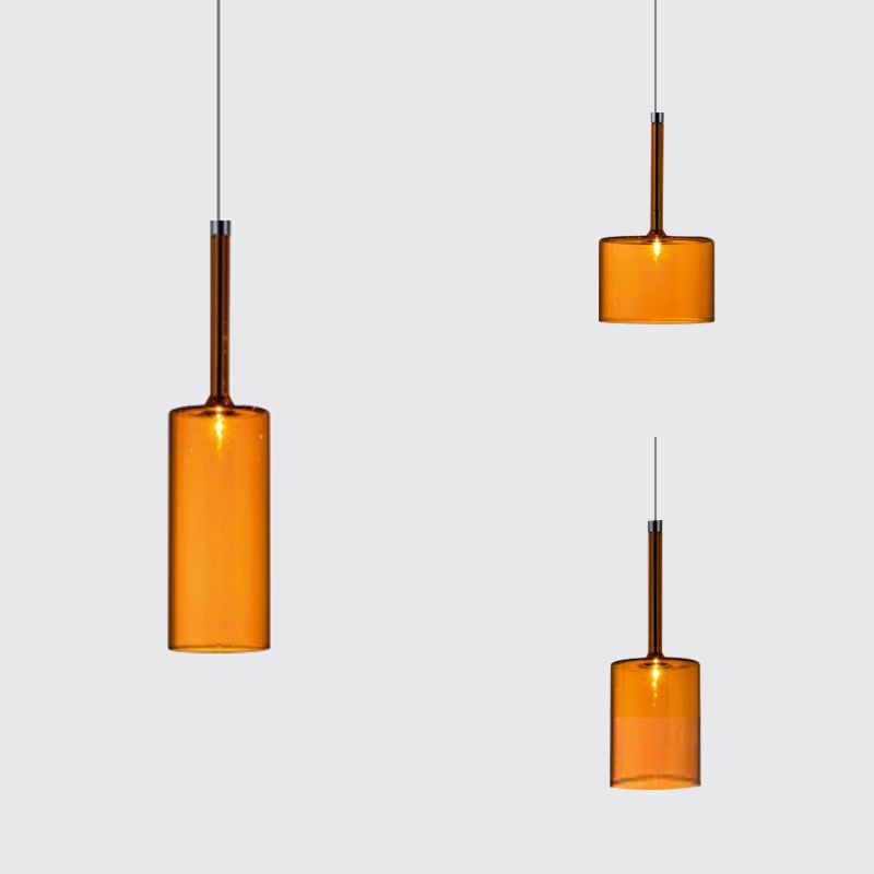 Priya Lustre Suspension Moderne Minimaliste Verre Clair/Gris Bar - Neutralighting