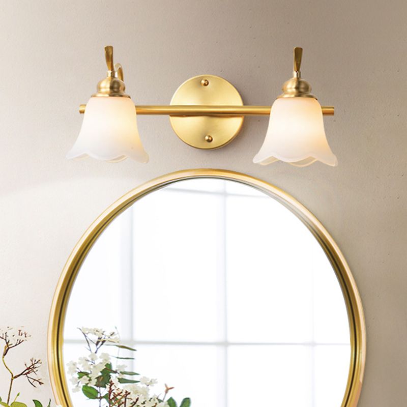 Ray Applique Murale Fleur Moderne, Métal/Verre, Or, Salle de Bain - Neutralighting