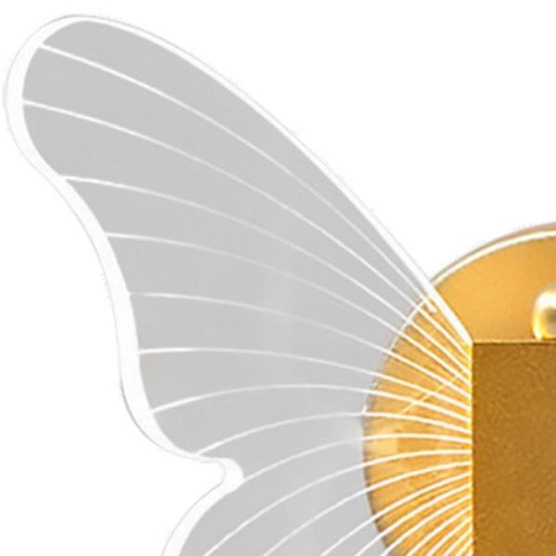 Arisha Applique Miroir Papillon Design, Métal/Acrylique, Or, Chambre - Neutralighting