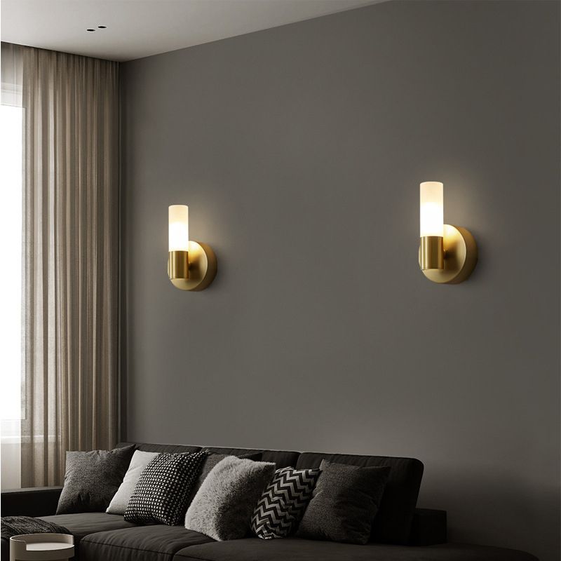 Arisha Applique Murale Tubulaire Moderne, Métal/Acrylique, Or, Salon - Neutralighting