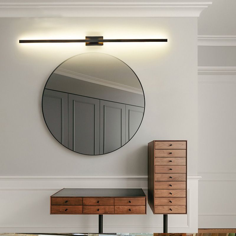 Arisha Longue Intérieur LED Applique Murale Linéaire Moderne Métal Noir Salle de Bain - Neutralighting