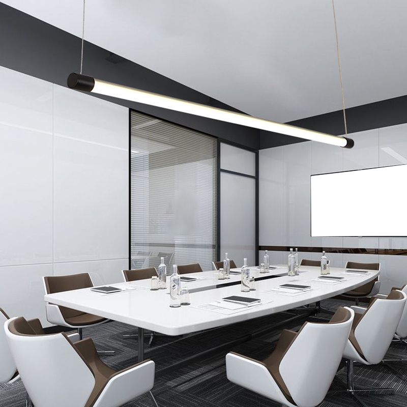 Ray Linéaire LED Suspension Noire Argent Métal Chambre à coucher - Neutralighting