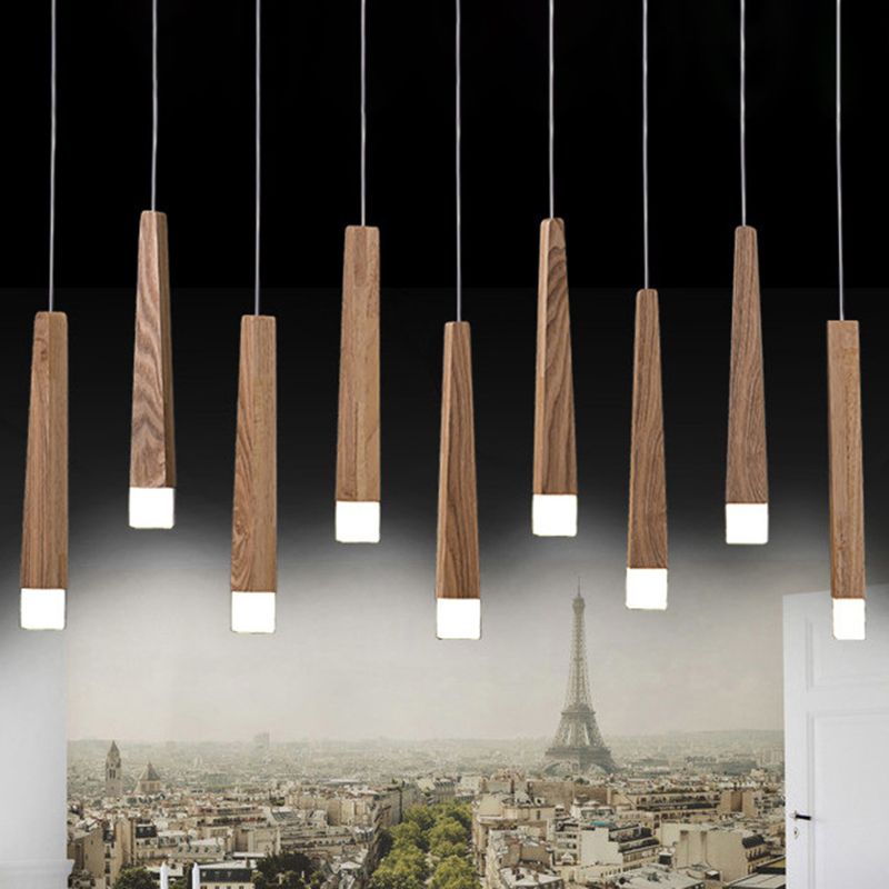 Muto Linéaire LED Suspension Bois/Acrylique Chambre à coucher Salle à manger - Neutralighting