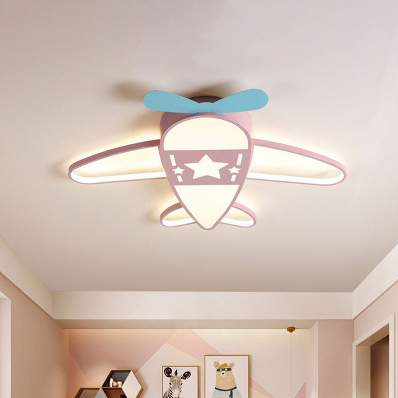 Valentina Moderne LED Plafonnier Bleu Rose Métal Acrylique Salon - Neutralighting