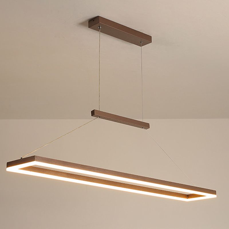 Ray Suspension Rectangulaire Contemporaine, Metal, Café/Or, Chambre - Neutralighting